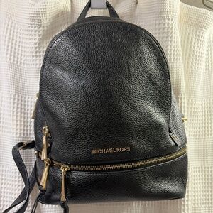 Michael Kors Pebbled Leather Mini Backpack – Black